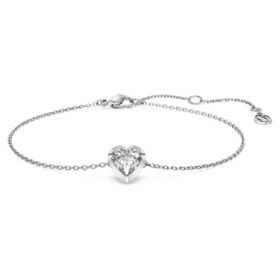 Pulseras Eternity con diamantes cultivados en laboratorio de 0,5 ct en total, forma de corazón, plata de ley Pulseras Eternity con diamantes cultivados en laboratorio de 0,5 ct en total, forma de corazón, plata de ley
