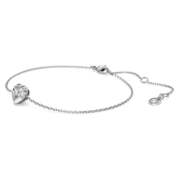 Pulseras Eternity con diamantes cultivados en laboratorio de 0,5 ct en total, forma de corazón, plata de ley Pulseras Eternity con diamantes cultivados en laboratorio de 0,5 ct en total, forma de corazón, plata de ley