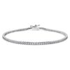 Pulseras «Eternity Tennis» con diamantes cultivados en laboratorio, 1,5 ct en total, forma redonda, oro blanco de 14K Pulseras «Eternity Tennis» con diamantes cultivados en laboratorio, 1,5 ct en total, forma redonda, oro blanco de 14K