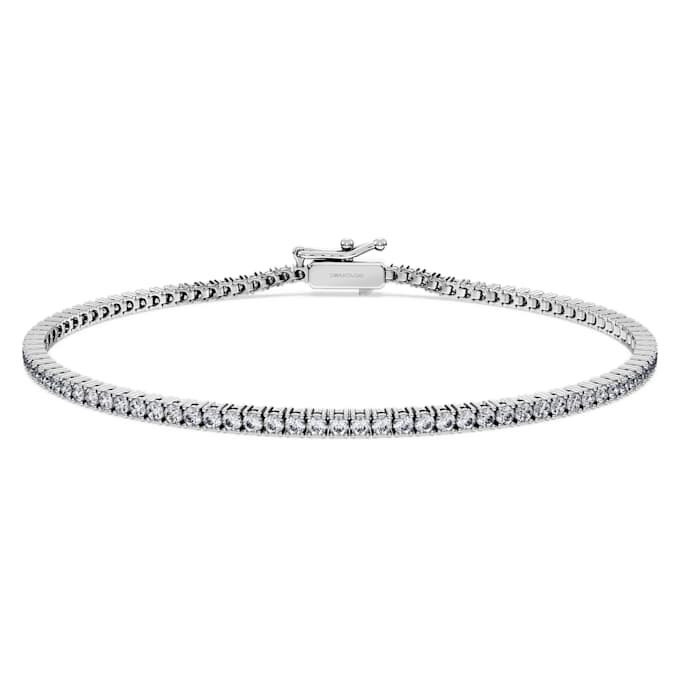 Pulseras «Eternity Tennis» con diamantes cultivados en laboratorio, 1,5 ct en total, forma redonda, oro blanco de 14K Pulseras «Eternity Tennis» con diamantes cultivados en laboratorio, 1,5 ct en total, forma redonda, oro blanco de 14K