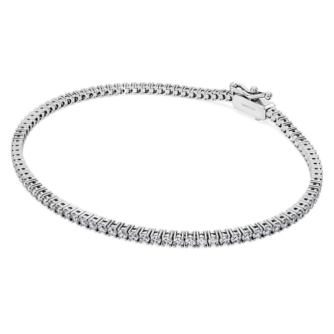 Pulseras «Eternity Tennis» con diamantes cultivados en laboratorio, 1,5 ct en total, forma redonda, oro blanco de 14K Pulseras «Eternity Tennis» con diamantes cultivados en laboratorio, 1,5 ct en total, forma redonda, oro blanco de 14K