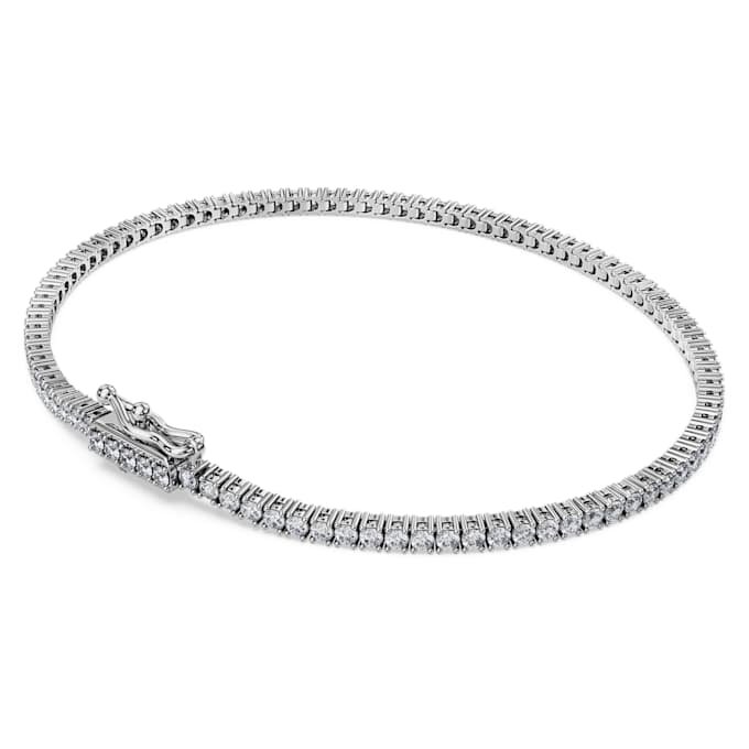 Pulseras «Eternity Tennis» con diamantes cultivados en laboratorio, 1,5 ct en total, forma redonda, oro blanco de 14K Pulseras «Eternity Tennis» con diamantes cultivados en laboratorio, 1,5 ct en total, forma redonda, oro blanco de 14K