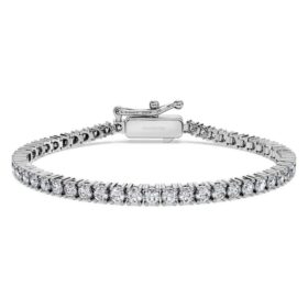 Pulseras «Eternity Tennis» con diamantes cultivados en laboratorio, 3 ct en total, forma redonda, oro blanco de 14K Pulseras «Eternity Tennis» con diamantes cultivados en laboratorio, 3 ct en total, forma redonda, oro blanco de 14K