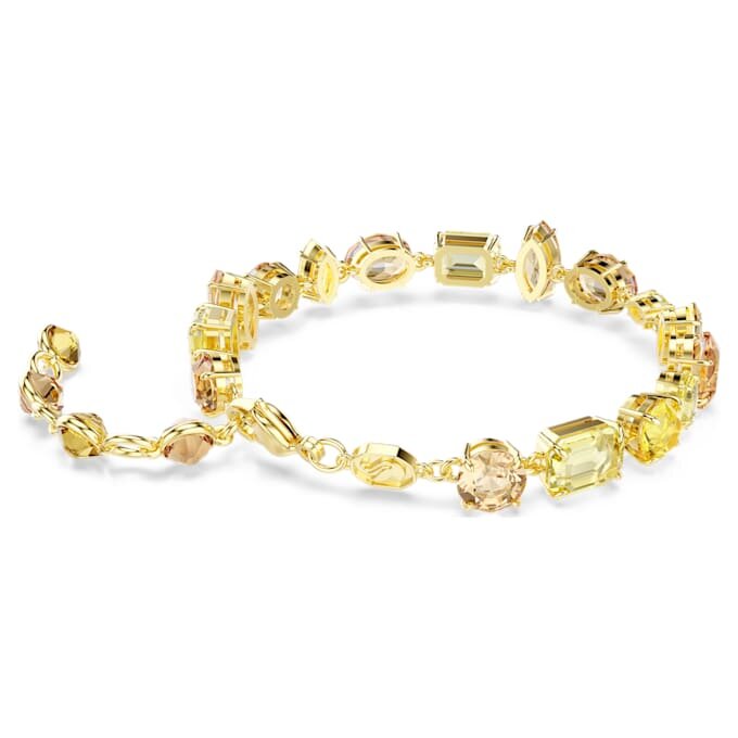 Pulseras Gema con cortes variados, amarilla, chapada en tono dorado Pulseras Gema con cortes variados, amarilla, chapada en tono dorado