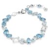 Pulseras Gema con cortes variados, azul, chapada en rodio Pulseras Gema con cortes variados, azul, chapada en rodio