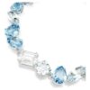 Pulseras Gema con cortes variados, azul, chapada en rodio Pulseras Gema con cortes variados, azul, chapada en rodio