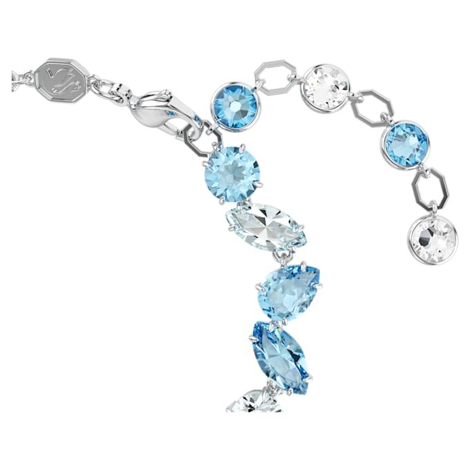 Pulseras Gema con cortes variados, azul, chapada en rodio Pulseras Gema con cortes variados, azul, chapada en rodio