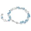 Pulseras Gema con cortes variados, azul, chapada en rodio Pulseras Gema con cortes variados, azul, chapada en rodio