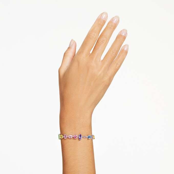 Pulseras Gema con cortes variados, multicolor, chapada en rodio Pulseras Gema con cortes variados, multicolor, chapada en rodio