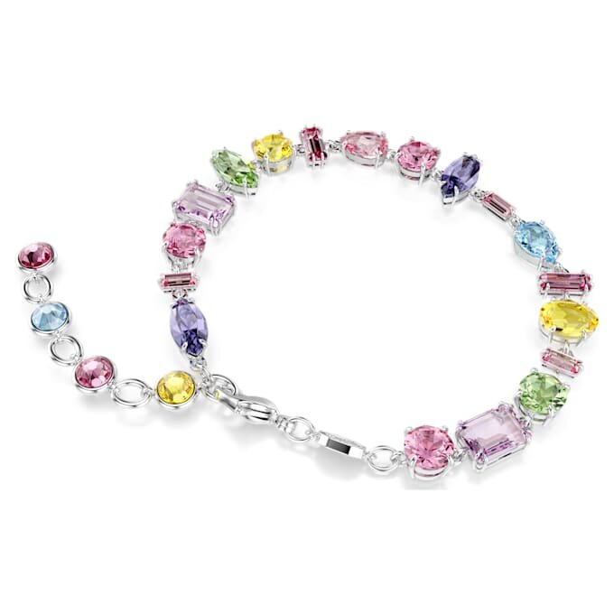 Pulseras Gema con cortes variados, multicolor, chapada en rodio Pulseras Gema con cortes variados, multicolor, chapada en rodio