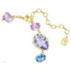 Pulseras Gema con cortes variados, multicolor, chapada en tono dorado Pulseras Gema con cortes variados, multicolor, chapada en tono dorado