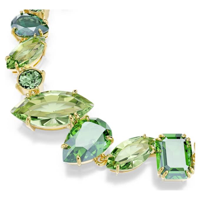 Pulseras Gema con cortes variados, verde, chapada en tono dorado Pulseras Gema con cortes variados, verde, chapada en tono dorado