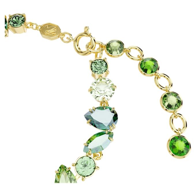 Pulseras Gema con cortes variados, verde, chapada en tono dorado Pulseras Gema con cortes variados, verde, chapada en tono dorado