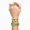 Pulseras Gema con cortes variados, verde, chapada en tono dorado Pulseras Gema con cortes variados, verde, chapada en tono dorado