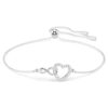 Pulseras Hyperbola con símbolo del infinito y corazón, blanca, chapada en rodio