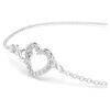 Pulseras Hyperbola con símbolo del infinito y corazón, blanca, chapada en rodio