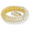 Pulseras Idyllia con corte ovalado, blanca, chapada en tono dorado