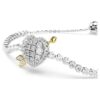 Pulseras Idyllia con cortes variados, corazón con flecha, blanca, chapada en rodio