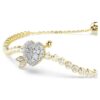 Pulseras Idyllia con cortes variados, corazón con flecha, blanca, chapada en tono dorado Pulseras Idyllia con cortes variados, corazón con flecha, blanca, chapada en tono dorado