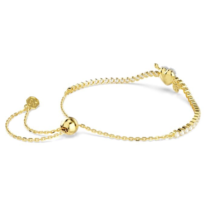 Pulseras Idyllia con cortes variados, corazón con flecha, blanca, chapada en tono dorado Pulseras Idyllia con cortes variados, corazón con flecha, blanca, chapada en tono dorado
