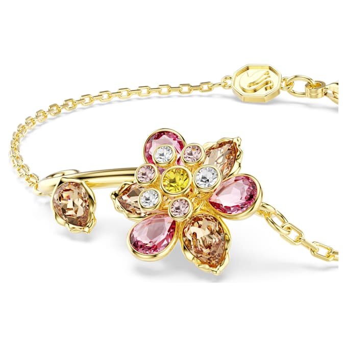Pulseras Idyllia con cortes variados, flor, multicolor, chapada en tono dorado Pulseras Idyllia con cortes variados, flor, multicolor, chapada en tono dorado