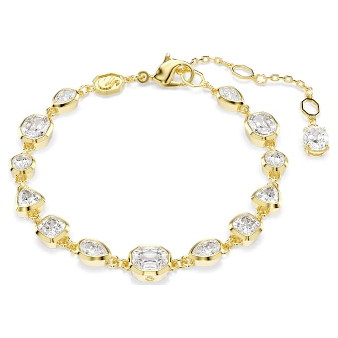 Pulseras Imber con cortes variados, blancas, chapadas en tono dorado Pulseras Imber con cortes variados, blancas, chapadas en tono dorado