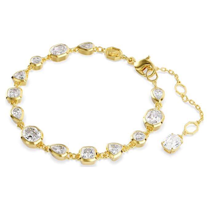 Pulseras Imber con cortes variados, blancas, chapadas en tono dorado Pulseras Imber con cortes variados, blancas, chapadas en tono dorado