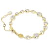 Pulseras Imber con cortes variados, blancas, chapadas en tono dorado Pulseras Imber con cortes variados, blancas, chapadas en tono dorado