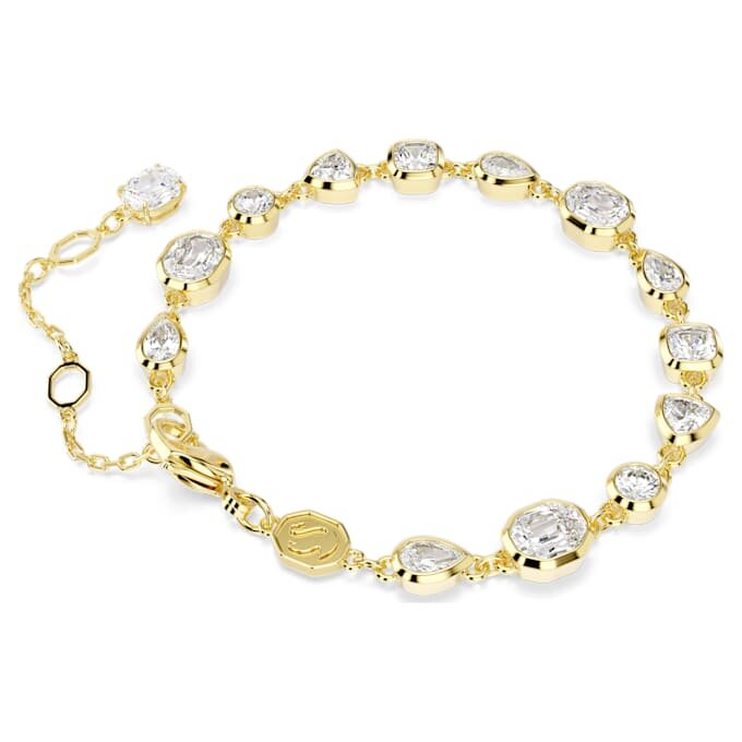 Pulseras Imber con cortes variados, blancas, chapadas en tono dorado Pulseras Imber con cortes variados, blancas, chapadas en tono dorado