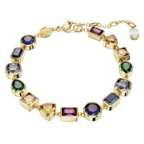 Pulseras Imber con cortes variados, multicolor, chapadas en tono dorado