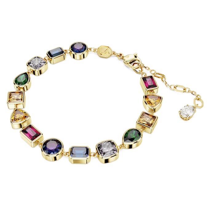 Pulseras Imber con cortes variados, multicolor, chapadas en tono dorado Pulseras Imber con cortes variados, multicolor, chapadas en tono dorado