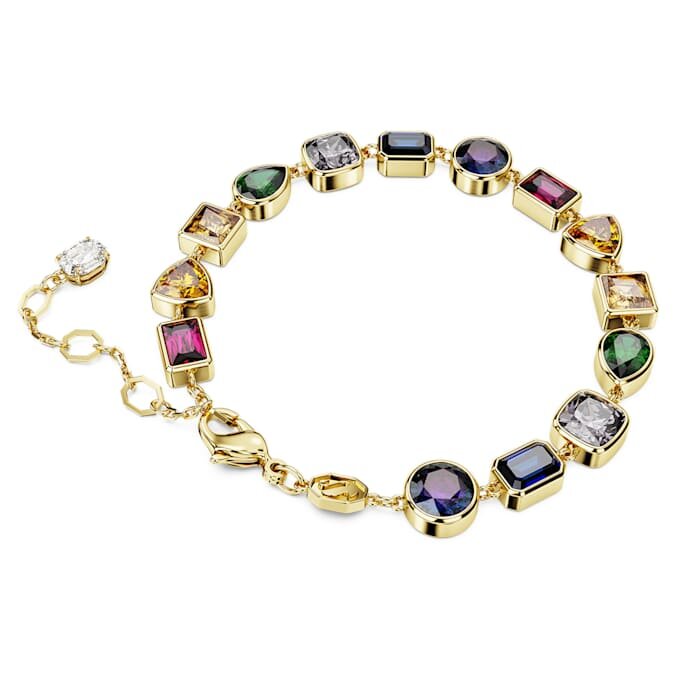 Pulseras Imber con cortes variados, multicolor, chapadas en tono dorado Pulseras Imber con cortes variados, multicolor, chapadas en tono dorado