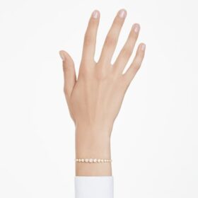 Pulseras Imber con cristales redondos de diferentes tallas, blancas, chapadas en oro