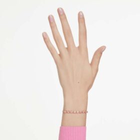 Pulseras Matrix con corte en pera, rosa, chapada en tono dorado