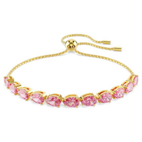 Pulseras Matrix con corte en pera, rosa, chapada en tono dorado