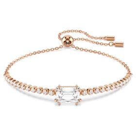 Pulseras Matrix con cortes mixtos, blancas, chapadas en tono oro rosa