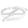 Pulseras Matrix con cortes variados, blancas, chapadas en rodio Pulseras Matrix con cortes variados, blancas, chapadas en rodio