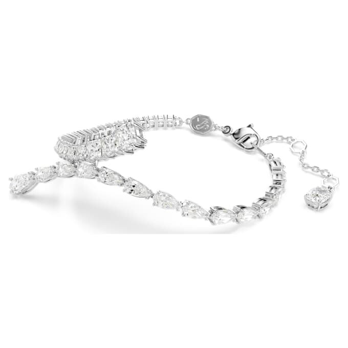 Pulseras Matrix con cortes variados, blancas, chapadas en rodio Pulseras Matrix con cortes variados, blancas, chapadas en rodio
