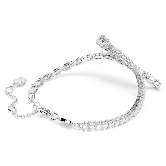 Pulseras Matrix con cortes variados, blancas, chapadas en rodio Pulseras Matrix con cortes variados, blancas, chapadas en rodio