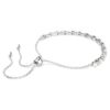 Pulseras Matrix con perla de cristal, corte redondo, blanca, chapada en rodio Pulseras Matrix con perla de cristal, corte redondo, blanca, chapada en rodio