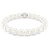 Pulseras Matrix con perlas de cristal, blancas, chapadas en rodio Pulseras Matrix con perlas de cristal, blancas, chapadas en rodio