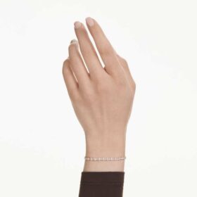 Pulseras Matrix, corte redondo, blanca, chapada en tono dorado
