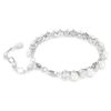 Pulseras Matrix Tennis Crystal Pearl, corte redondo, blanco, chapada en rodio Pulseras Matrix Tennis Crystal Pearl, corte redondo, blanco, chapada en rodio