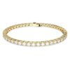 Pulseras Matrix Tennis de corte redondo, blanca, chapada en tono dorado Pulseras Matrix Tennis de corte redondo, blanca, chapada en tono dorado