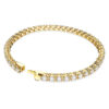 Pulseras Matrix Tennis de corte redondo, blanca, chapada en tono dorado Pulseras Matrix Tennis de corte redondo, blanca, chapada en tono dorado