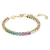 Pulseras Matrix Tennis de corte redondo, multicolor, chapada en tono dorado Pulseras Matrix Tennis de corte redondo, multicolor, chapada en tono dorado