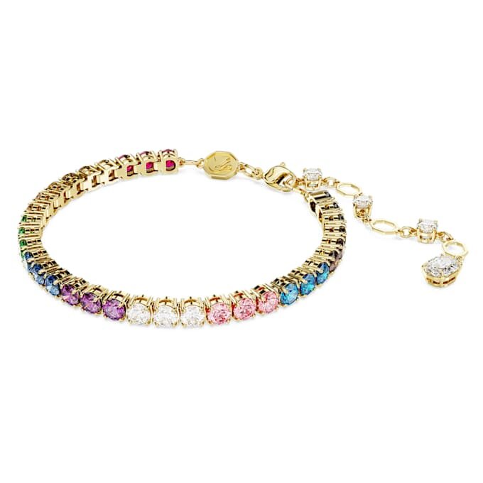 Pulseras Matrix Tennis de corte redondo, multicolor, chapada en tono dorado Pulseras Matrix Tennis de corte redondo, multicolor, chapada en tono dorado