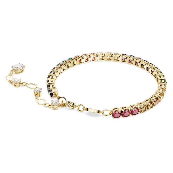Pulseras Matrix Tennis de corte redondo, multicolor, chapada en tono dorado Pulseras Matrix Tennis de corte redondo, multicolor, chapada en tono dorado