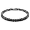 Pulseras Matrix Tennis de corte redondo, negra, chapada en rutenio Pulseras Matrix Tennis de corte redondo, negra, chapada en rutenio