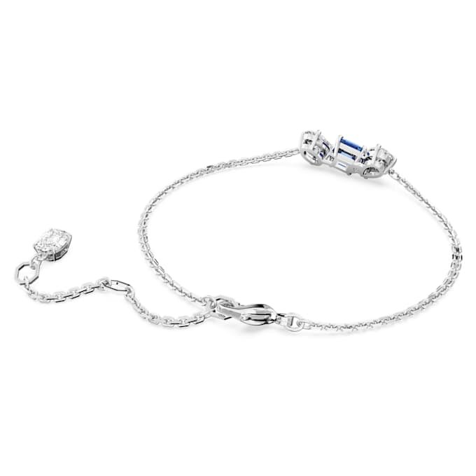 Pulseras Mesmera con cortes variados, azul, chapada en rodio Pulseras Mesmera con cortes variados, azul, chapada en rodio